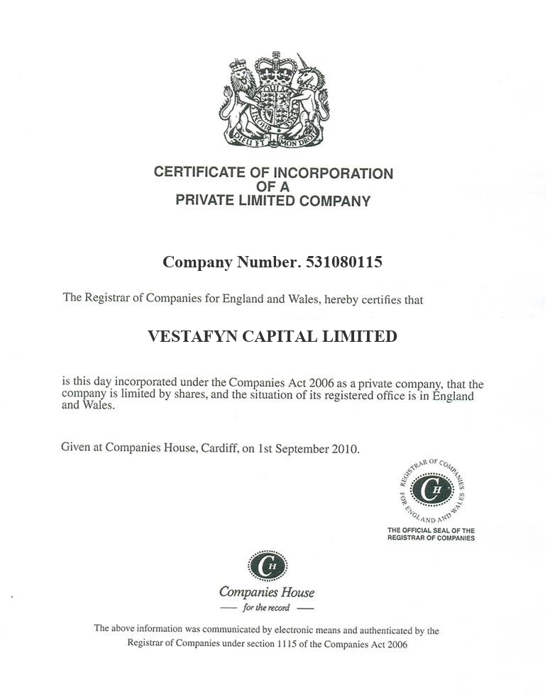 Certificate of Incorporation